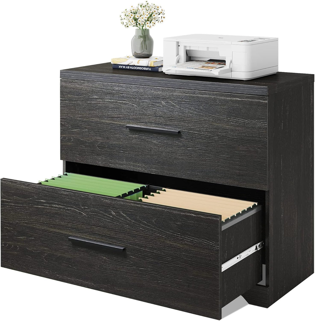 2 Drawer Wood Lateral File Cabinet with Anti-tilt Mechanism D64044