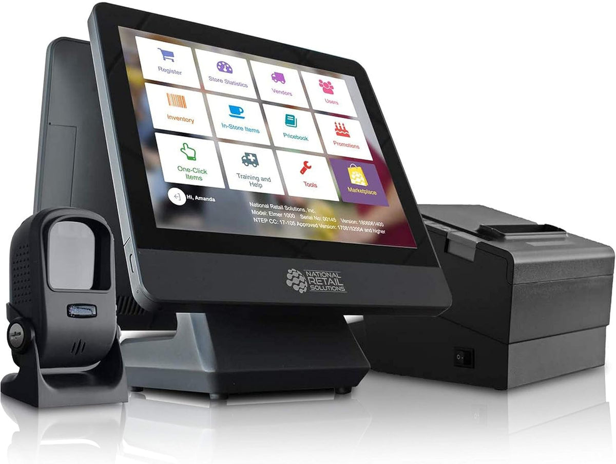 Cash Register with Touch Screen Monitor, Barcode Scanner, Cash Drawer and Receipt Printer S126