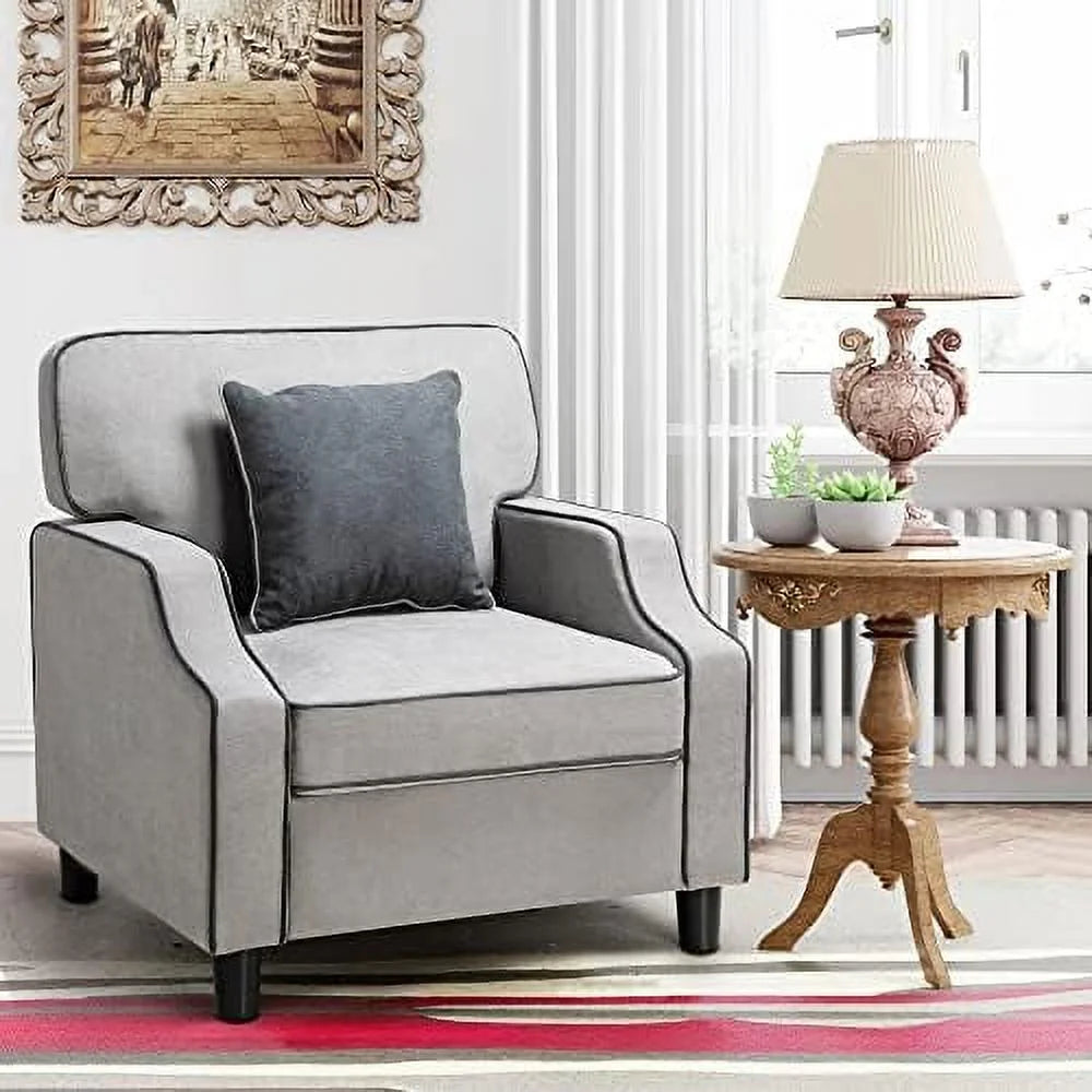 Light Gray Fabric Accent Armchair P83399