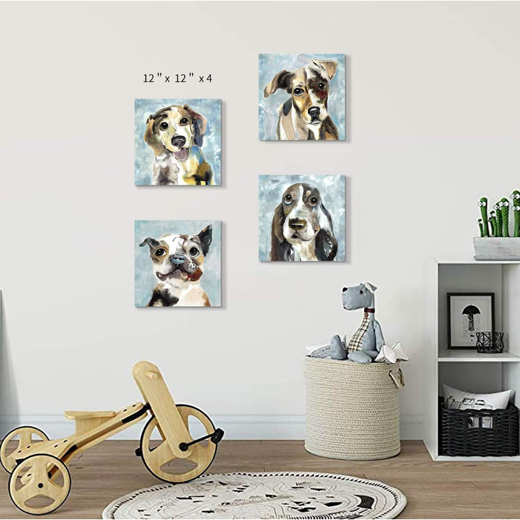 Abstract Dog Canvas Print 16'' x 16'' 4 Panels D61588