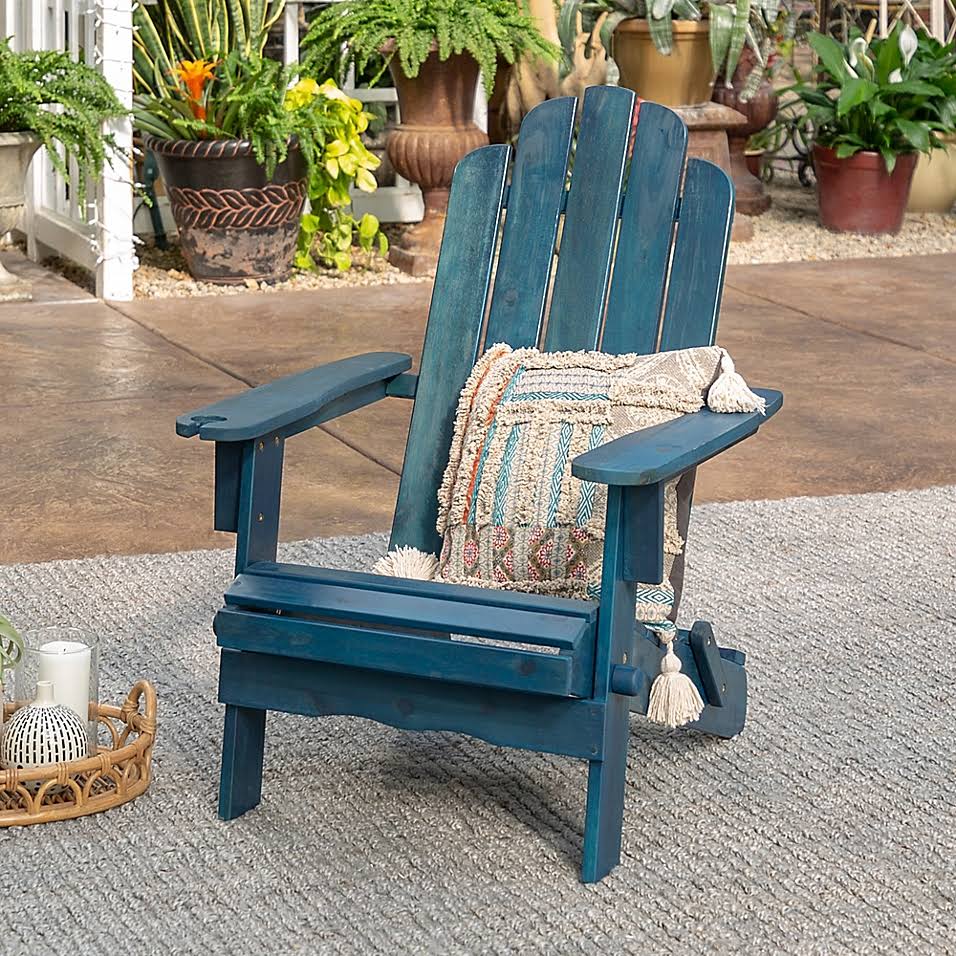 Navy Outdoor Folding Adirondack Chair K589375