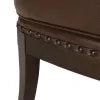 Dark Brown Upholstered Accent Chair with Nailhead Trim P189740