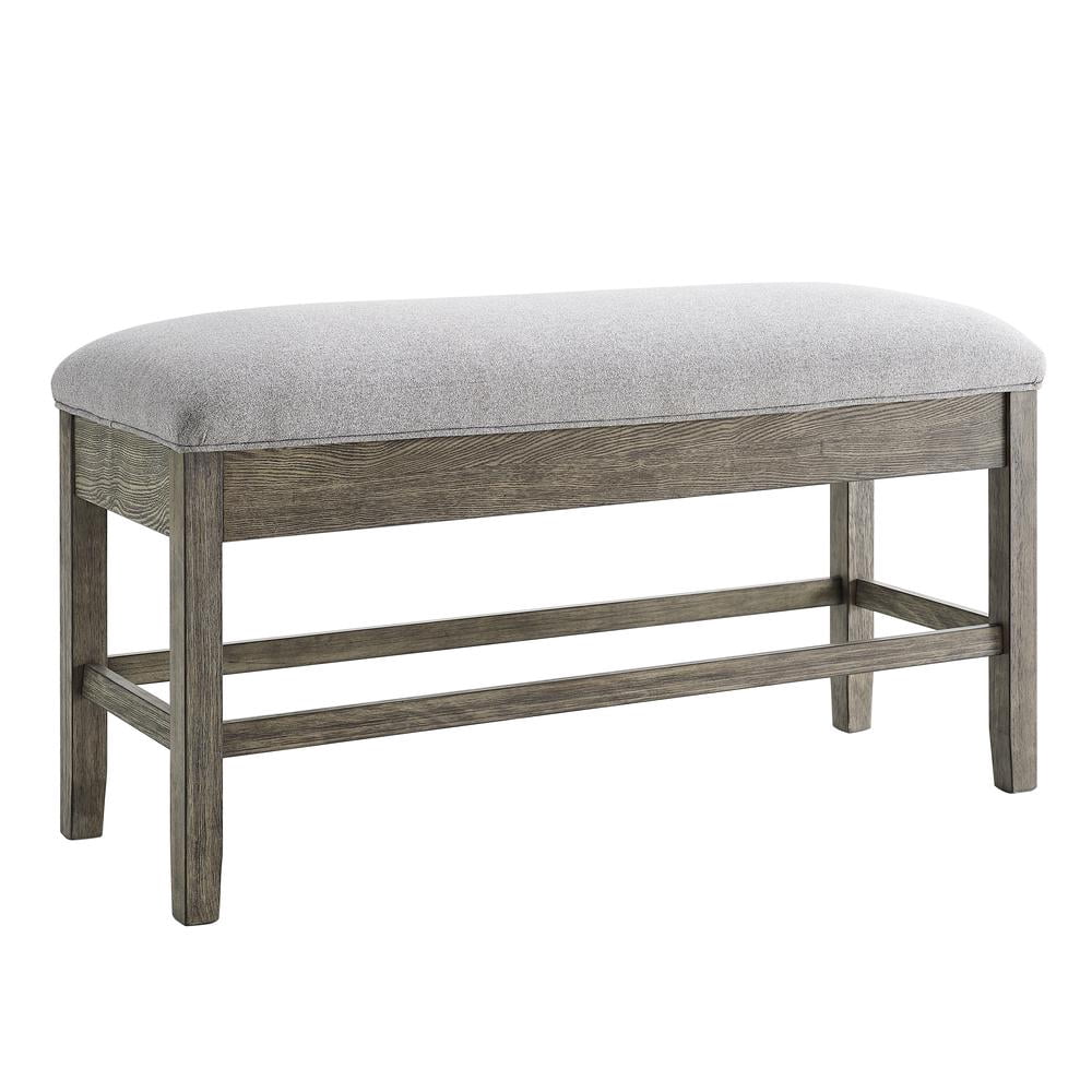 White Marble and Driftwood 6-Piece Counter Height Set I425492