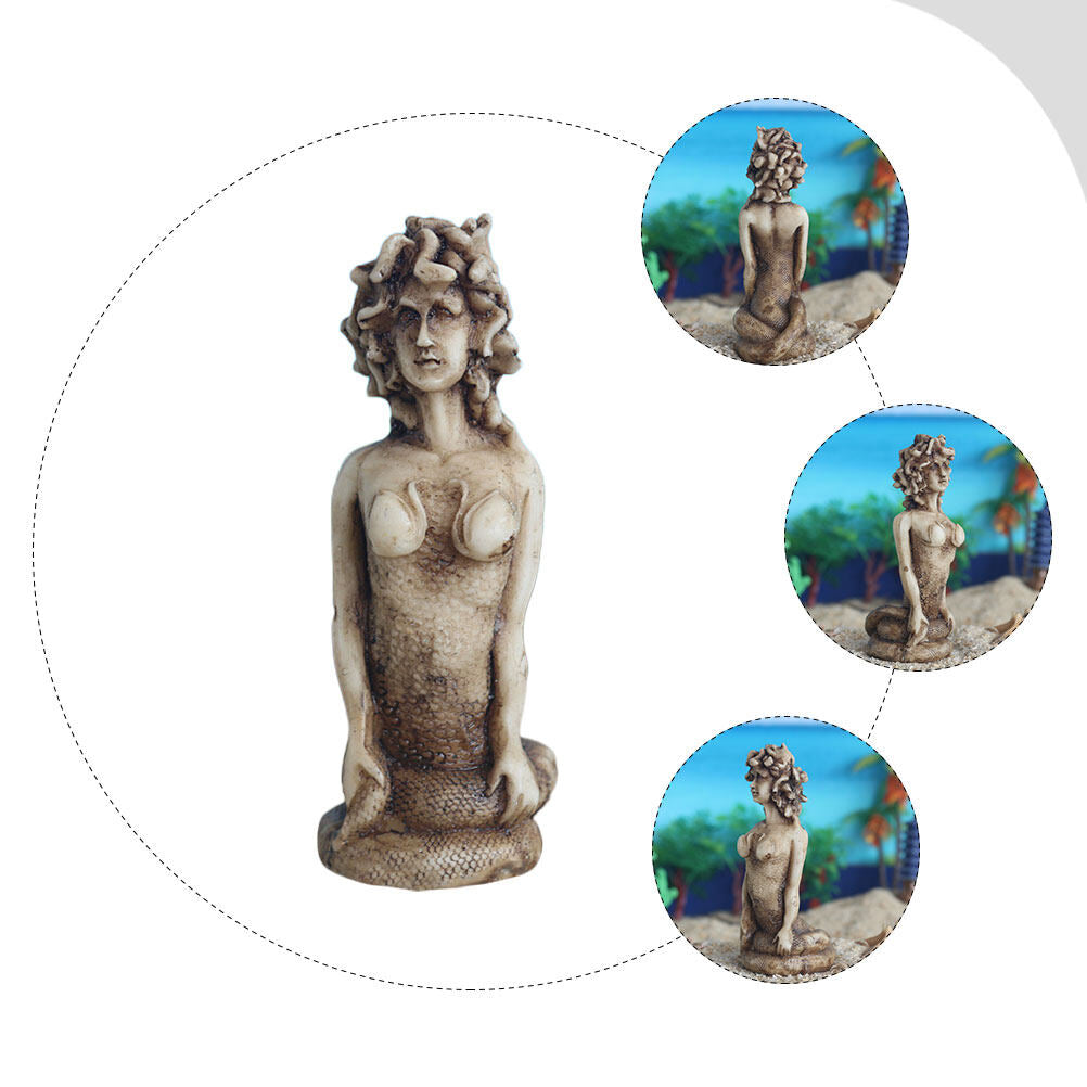 Gorgon Serpent Sculpture Resin Ornament M293030