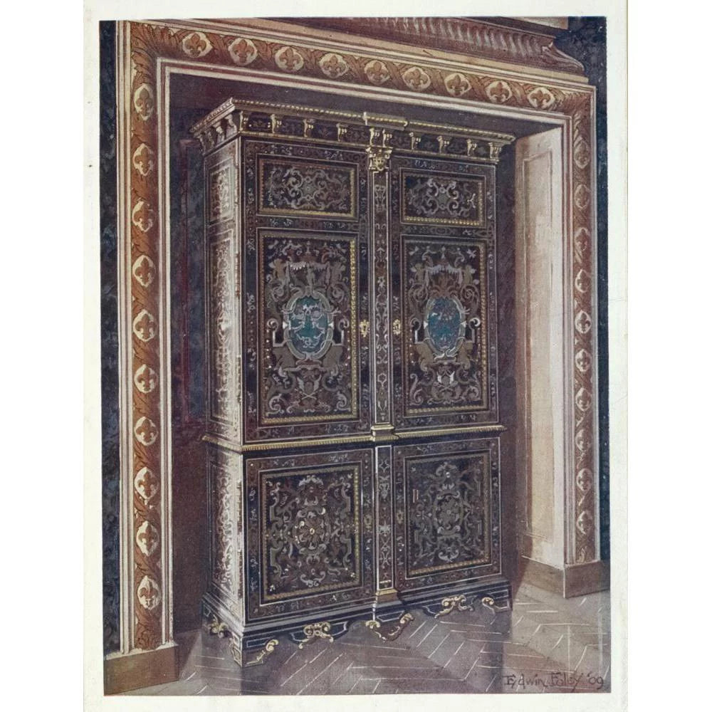 Gold Ornate Wood Frame Double Matted Art Print P9453
