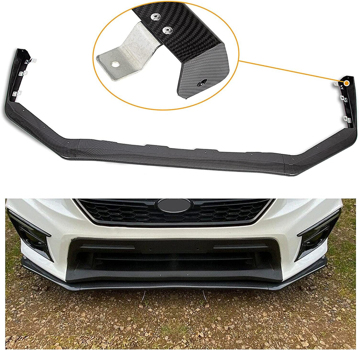 Carbon Fiber Style Front Bumper Lip Spoiler Pack of 2 S269