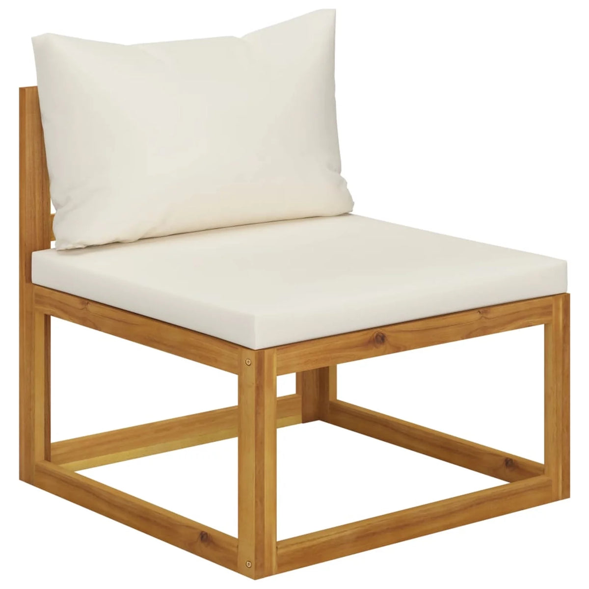 7 Piece Acacia Wood Patio Lounge Set with Cream Cushions W603954