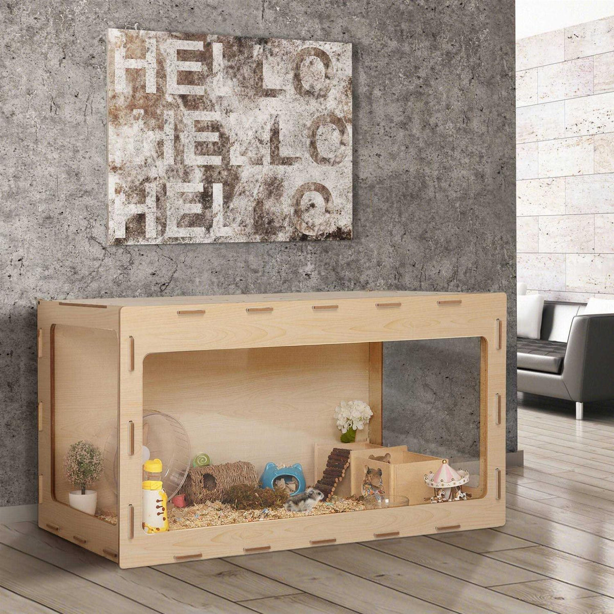 Wooden Hamster Cage Small Animal Hutch H58142