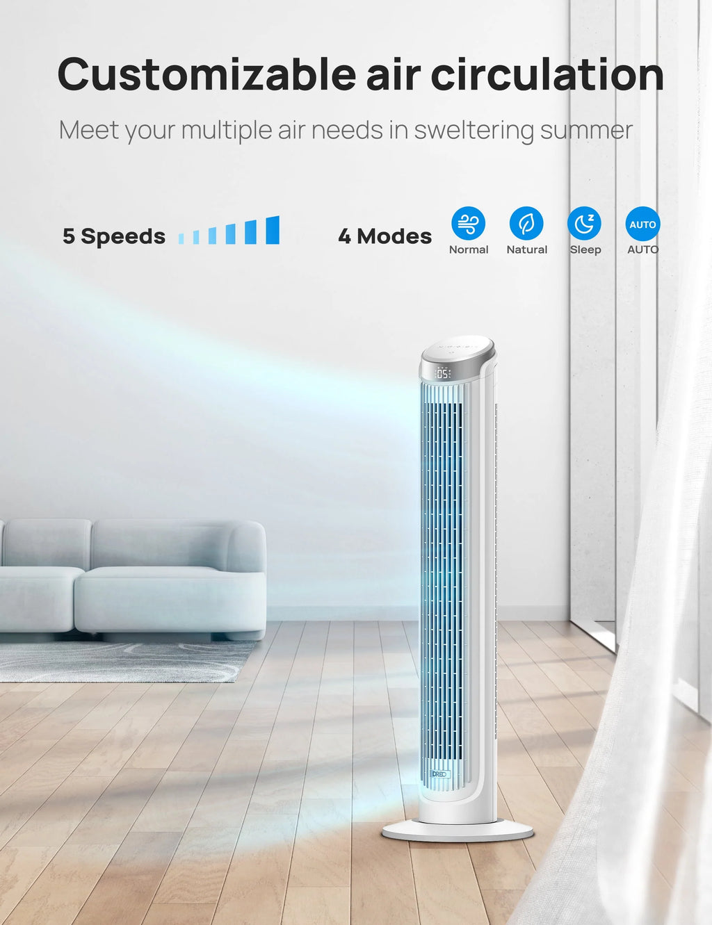 40 Inch Oscillating Tower Fan with Remote N68393