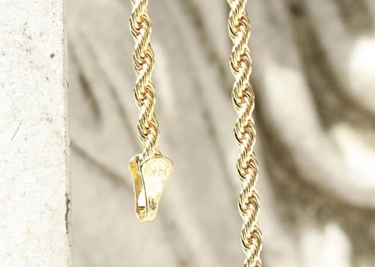 14K Bonded Gold Chain with Cross Pendant Necklace with Gift Box/Bag Q9950