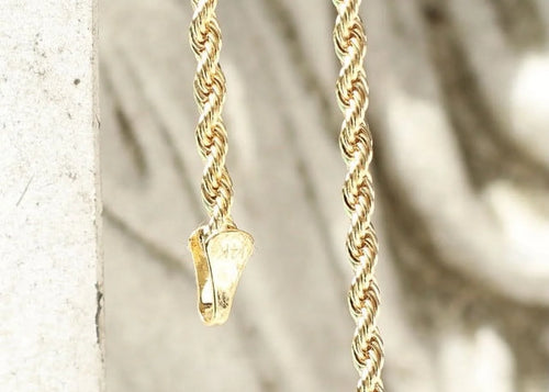14K Bonded Gold Chain with Cross Pendant Necklace with Gift Box/Bag Q9950