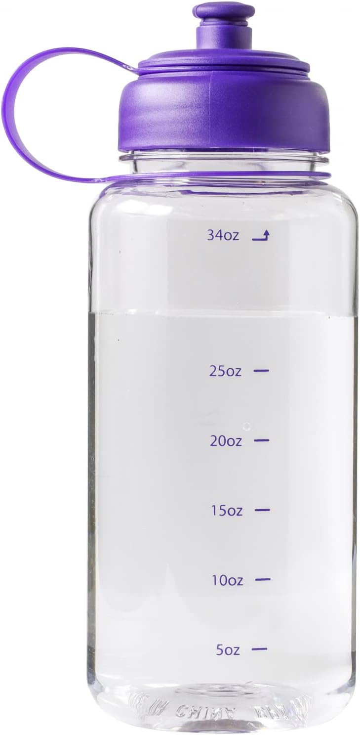 Purple 32Oz Water Bottle with Rubber Airtight Lid U9194