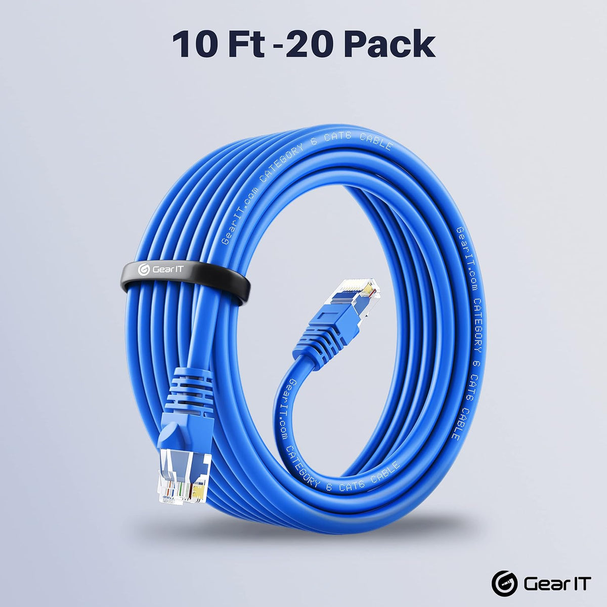 Cat 6 Ethernet Cable 3 ft (20-Pack) Blue A624468