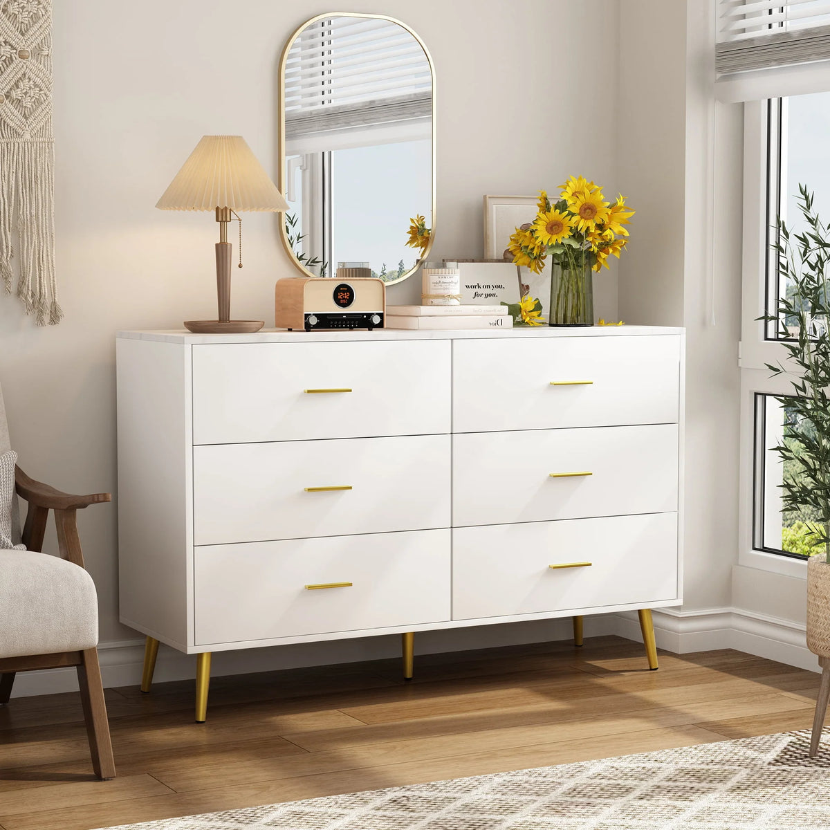 Black 3 Drawer Wood Dresser J577