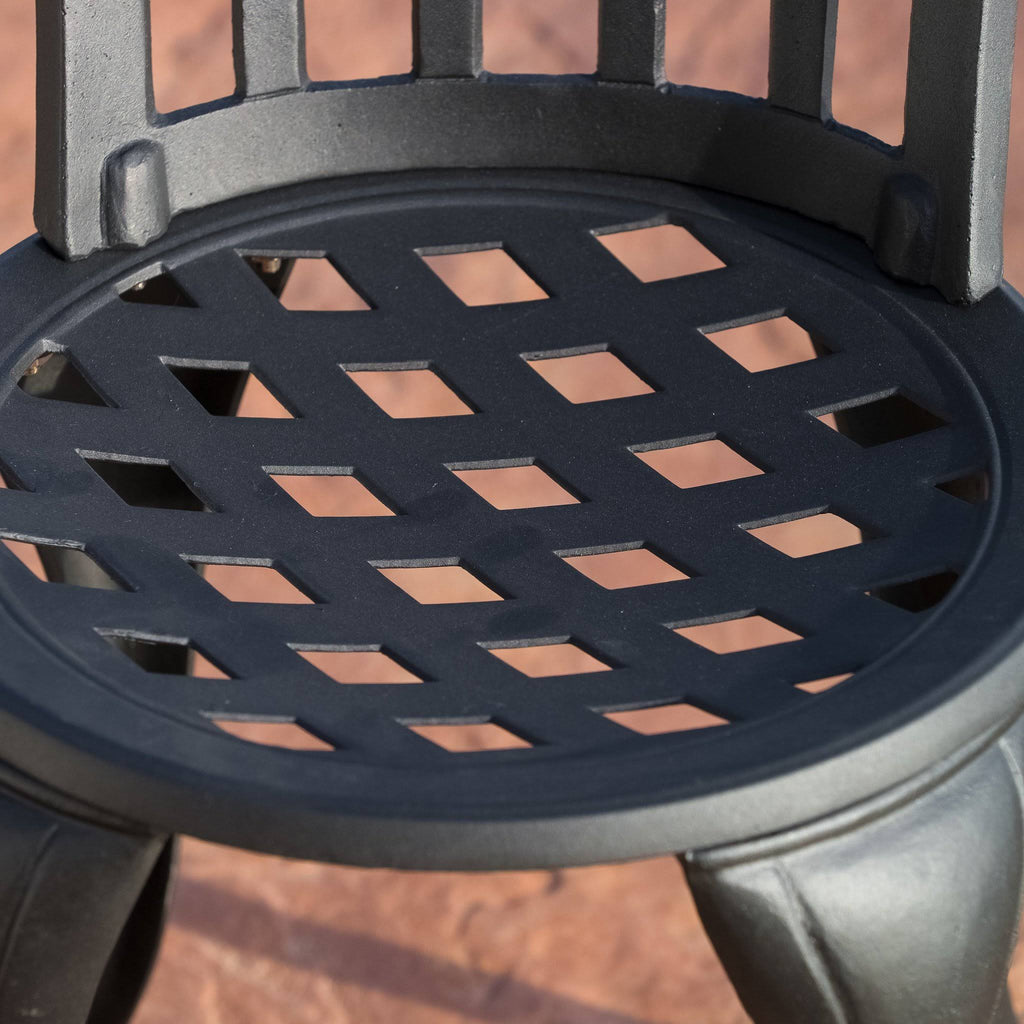 3PC Black and Sand Cast Aluminum Outdoor Bistro Set W8621