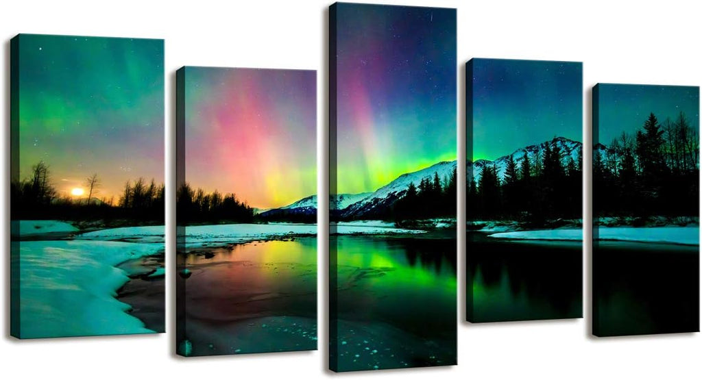 5 Pieces Stretched and Framed Canvas Wall Art Painting N459
