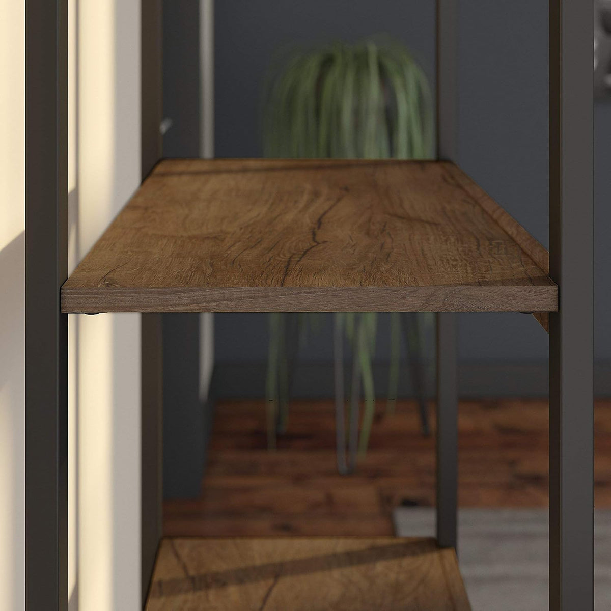 Rustic Brown 4 Shelf Etagere Bookcase Z102030