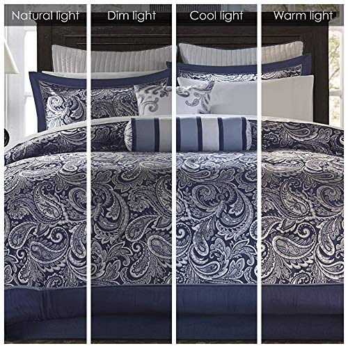 California King Black 12 Piece Faux Silk Cotton Comforter Set Q350626