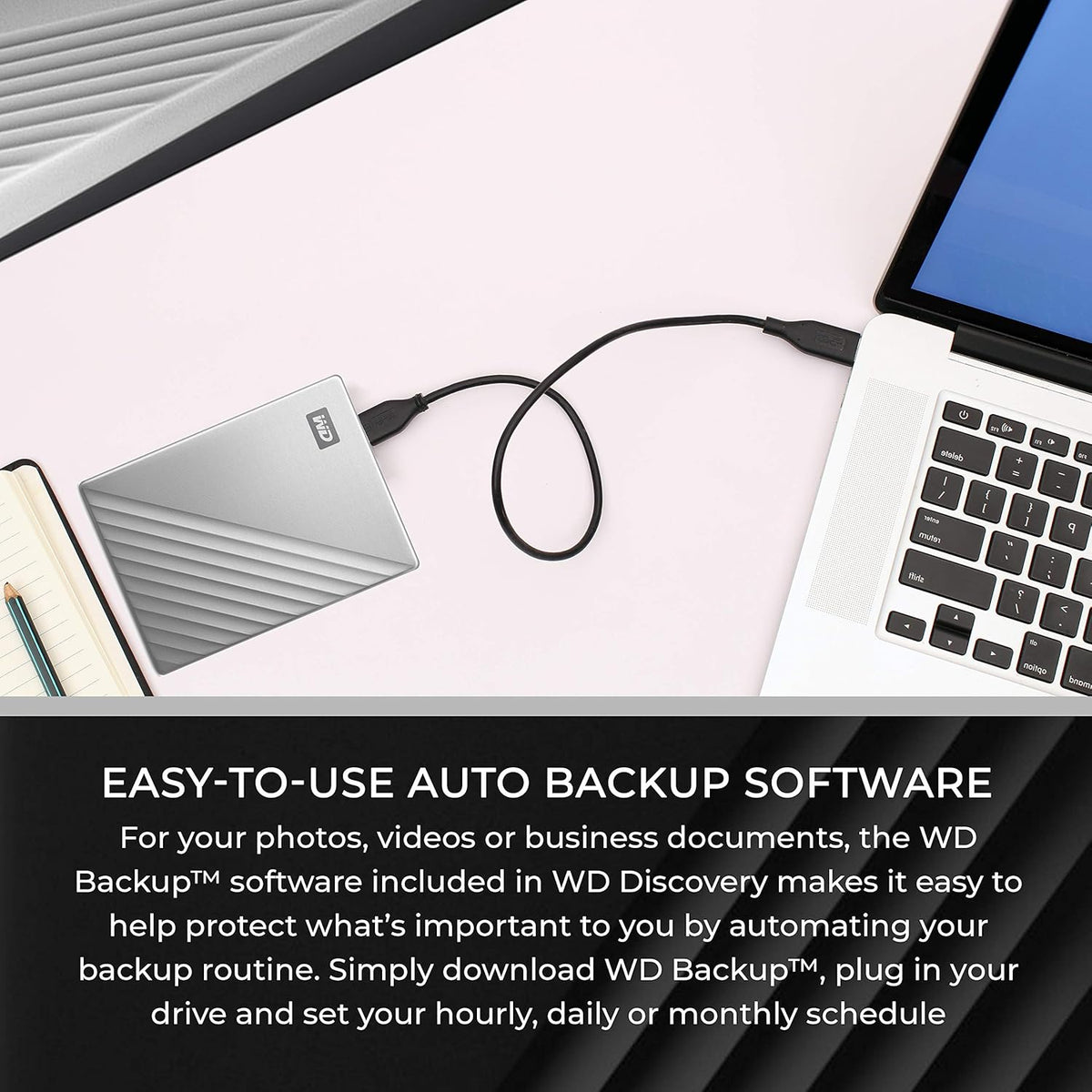 2 TB Portable External Hard Drive with 2 Hard Drive Cases T52708