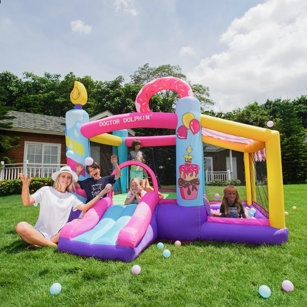 Inflatable Slide Bouncer House with Ball Pool and Storage Bag F209