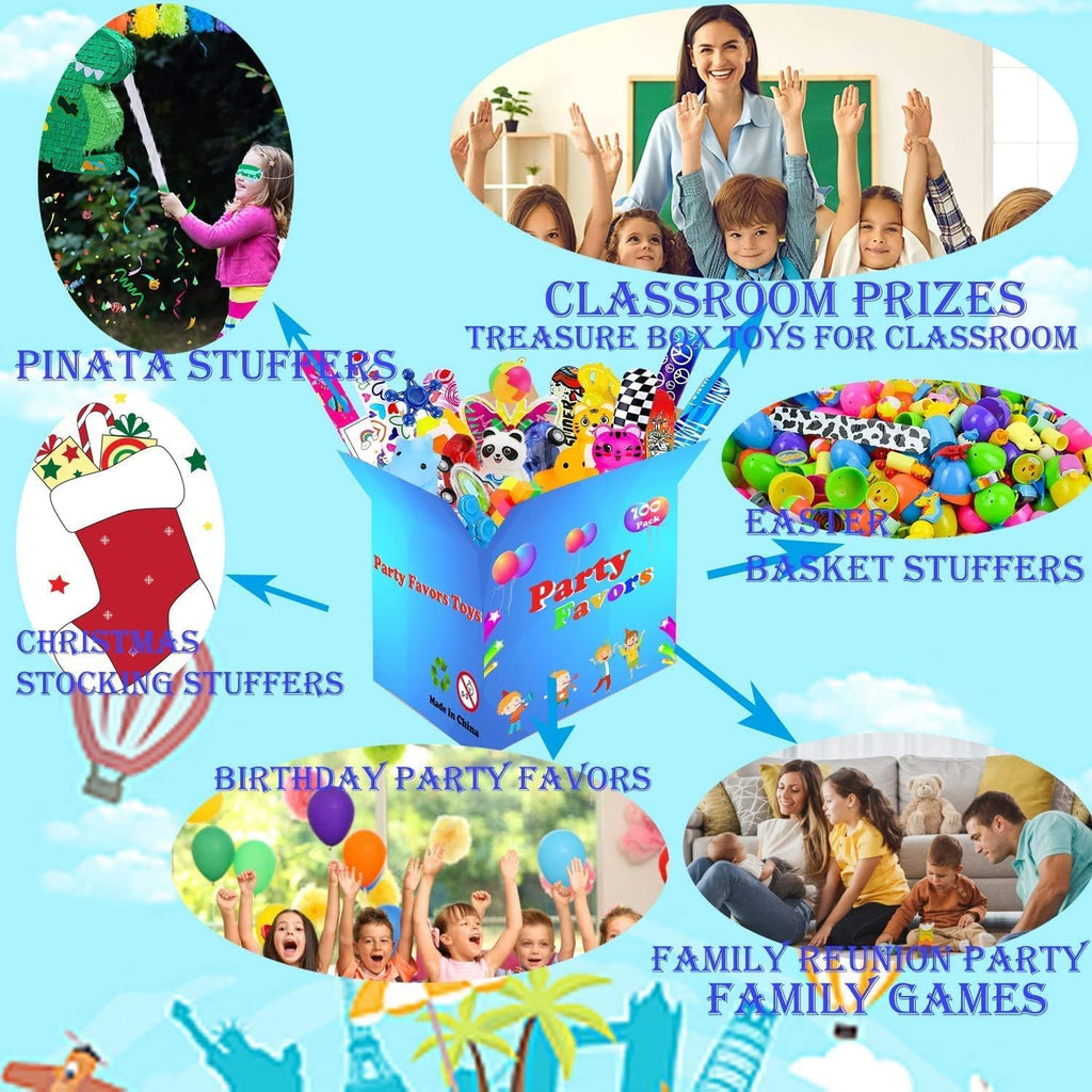 100 Pcs Party Favors Treasure Box Toys L3022