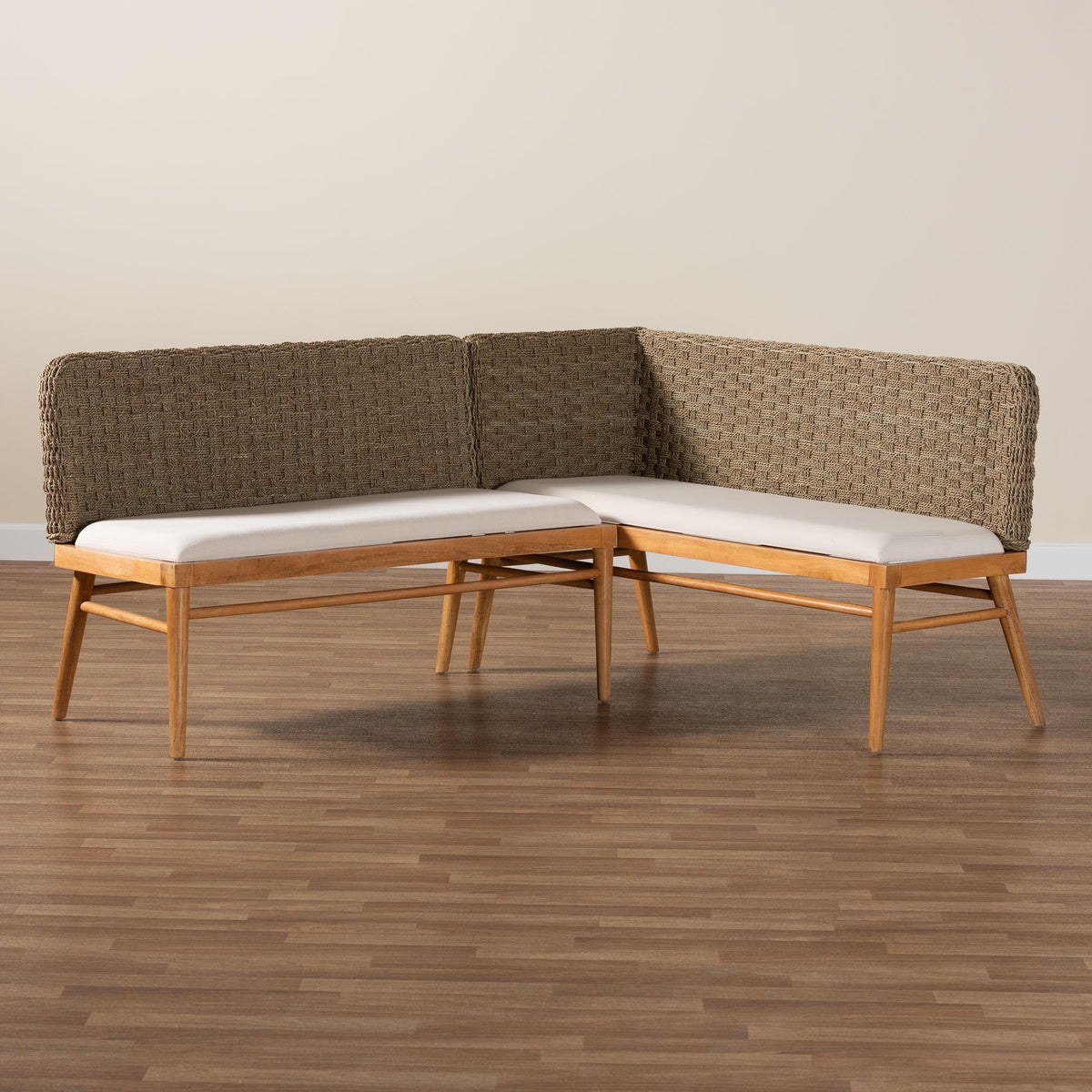 2-Piece Brown Dining Nook Banquette Set W39792