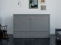 Queen Solid Wood Murphy Bed Chest with Mattress J6691