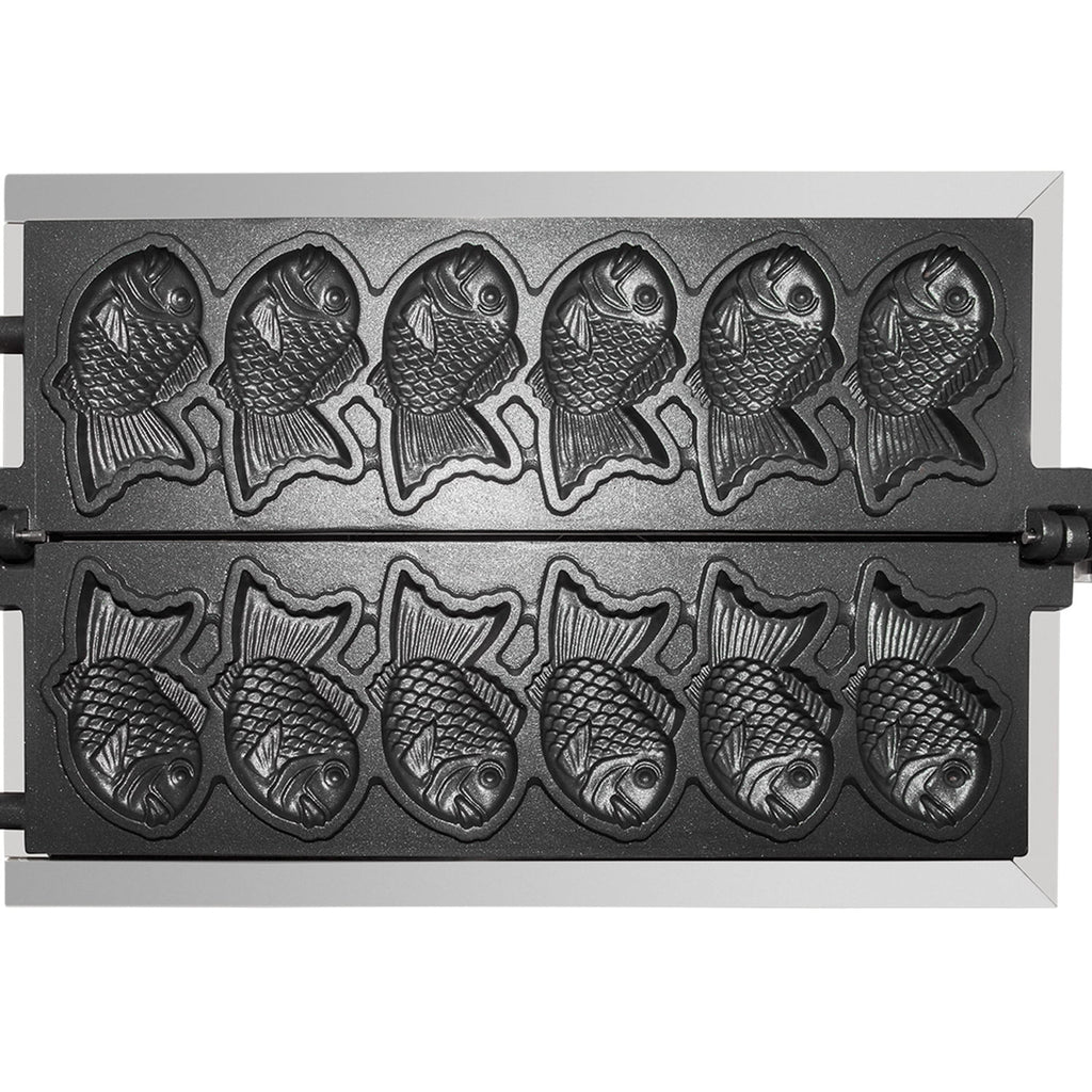 6 Fish Shaped Waffle Stainless Steel Taiyaki Maker I513