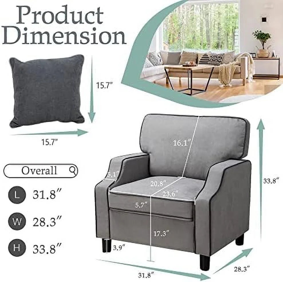 Light Gray Fabric Accent Armchair P83399