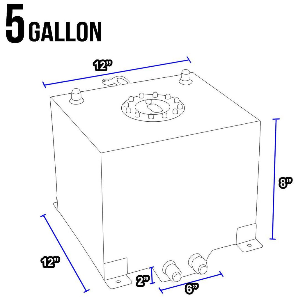 5-Gallon Aluminum Fuel Cell Gas Tank with Level Sender and Cap Z537170