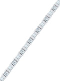 Sterling Silver Diamond and Lab Created Sapphire Bracelet E7985