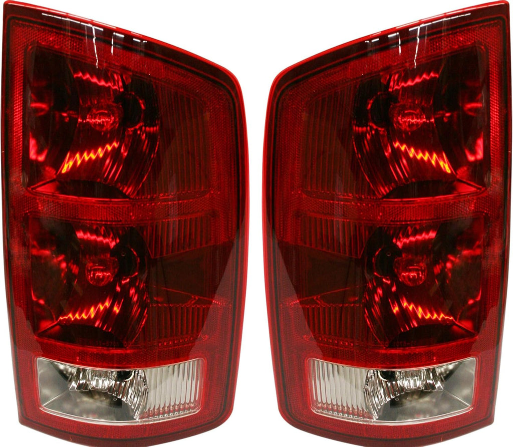 Tail Light Assembly Set of 2 Halogen Clear & Red Lens B629