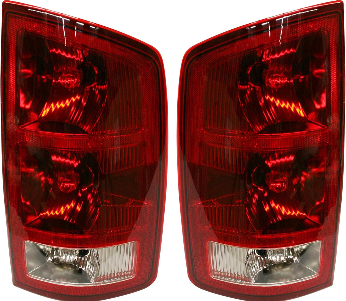 Tail Light Assembly Set of 2 Halogen Clear & Red Lens B629
