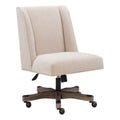 Upholstered Swivel Office Chair in Natural Linen L85639