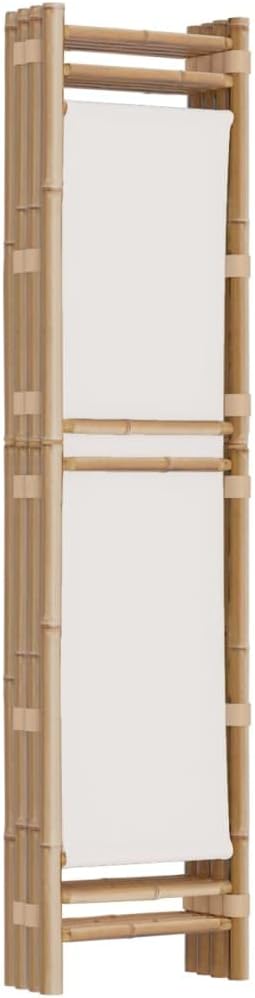 4-Panel Bamboo Room Divider Cream White Y4439