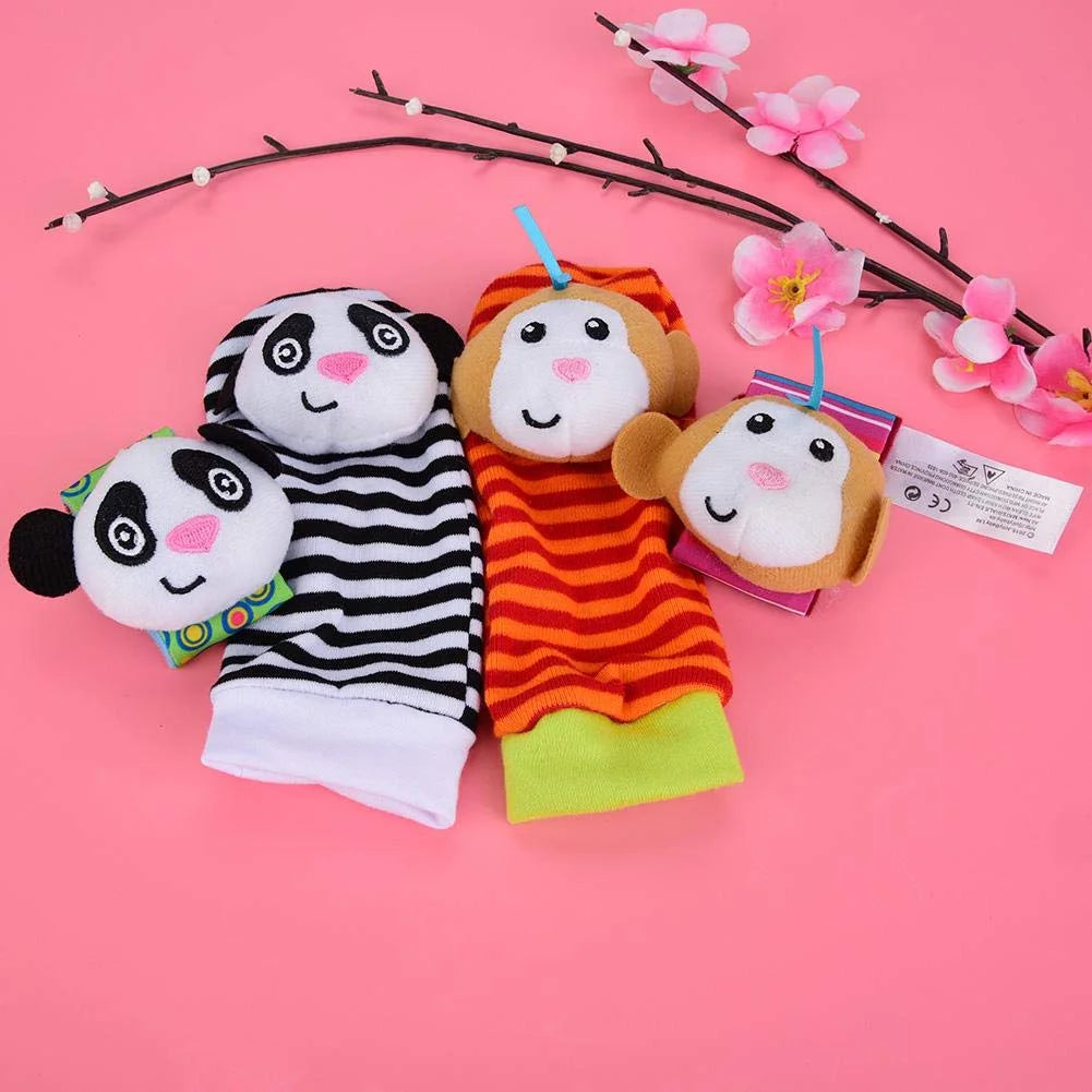 4 PCS Baby Wrist Rattle and Foot Finder Toy Set M4700