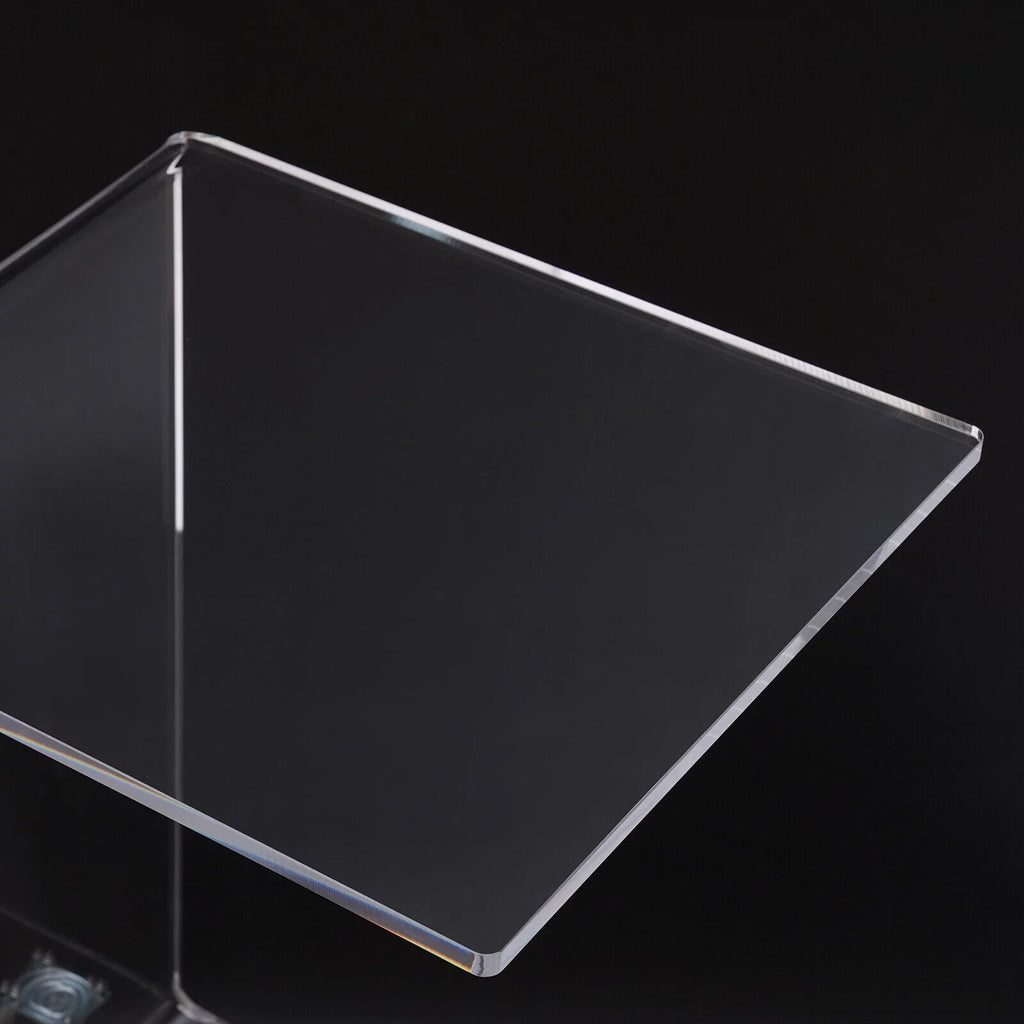 Clear Acrylic C-Shape Sofa Side Table with Wheels N4495