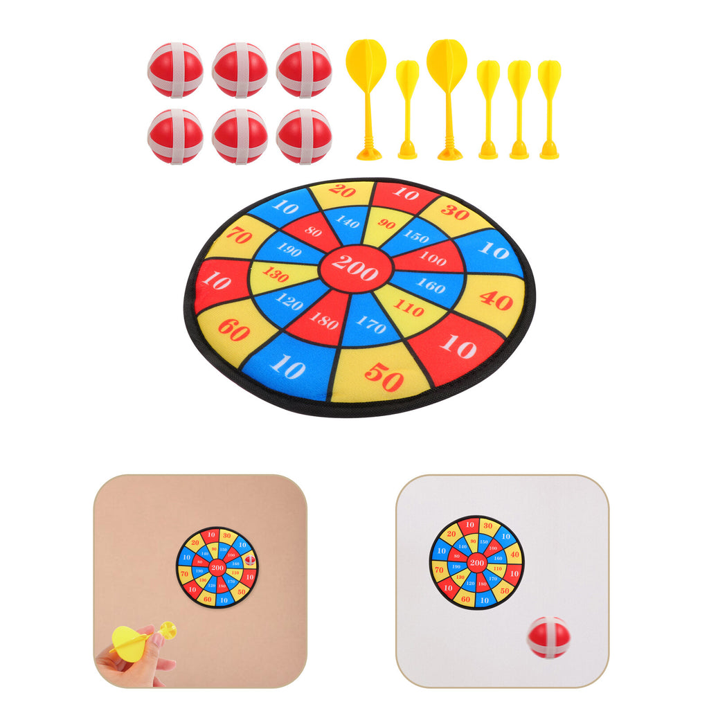 13Pcs Kids Sticky Balls Darts Board Toys E57395