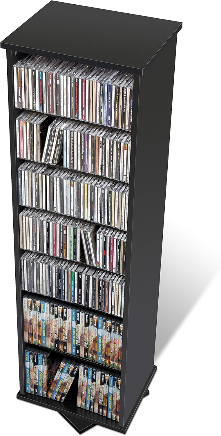 Black Two-Sided Spinning Tower Storage Cabinet J21995