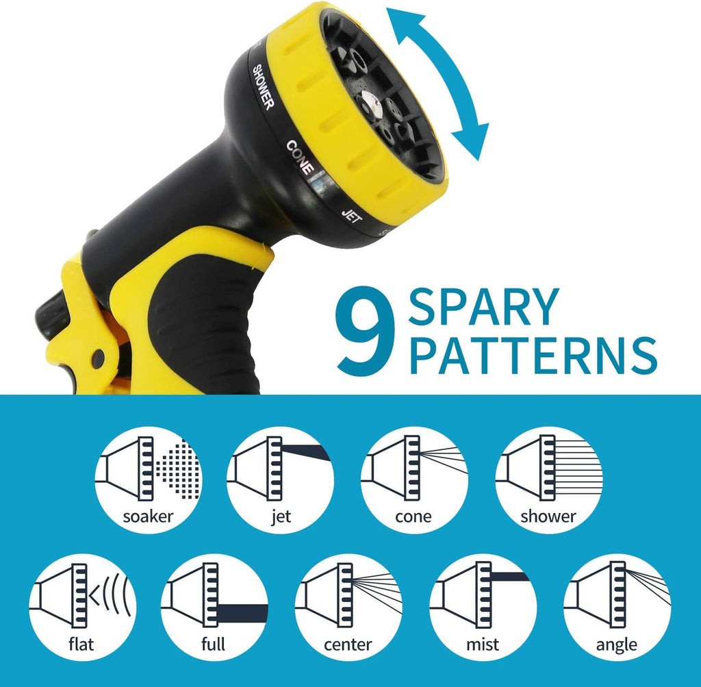 100ft Expandable Flexible Garden Water Hose Set with Brass Connectors Spray Nozzle Pack of 2 A1896