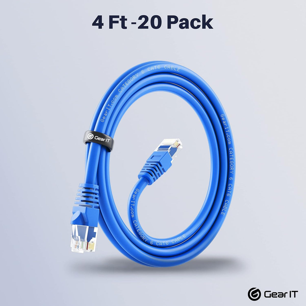 Cat 6 Ethernet Cable 3 ft (20-Pack) Blue A624468