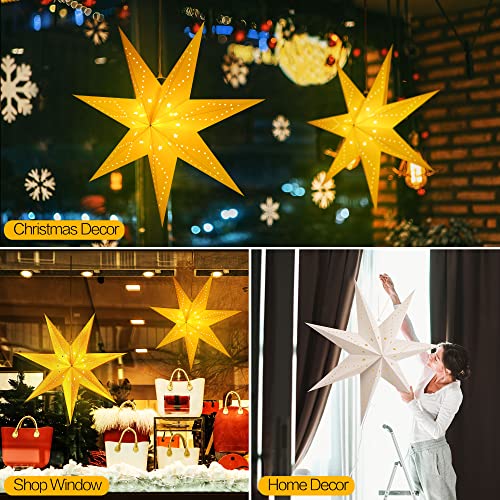 2 Pack 24 Inch Paper Star Lantern with 50 LEDs Y5075