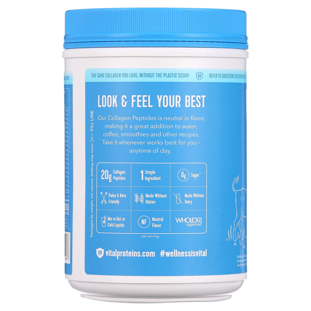 Unflavored Collagen Peptides Powder Supplement 24 Ounces I4603