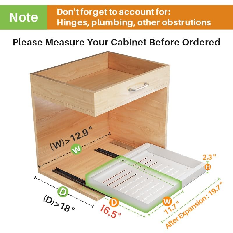 Expandable Heavy Duty Slide out Drawers Cabinet Organizer O465907