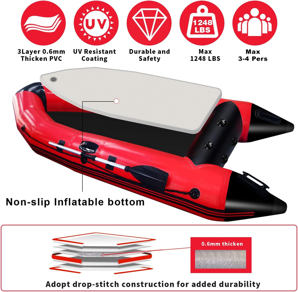 10 ft 4 Persons Inflatable Boat with Paddles Air Pump Carry Bag O7943