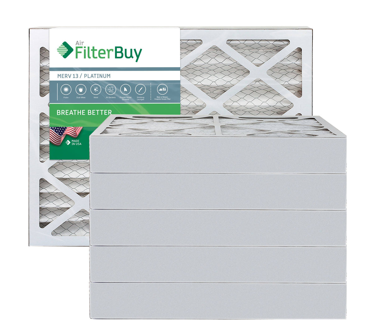 20x20x4 MERV 13 Pleated Air Filter, Pack of 6 X214343