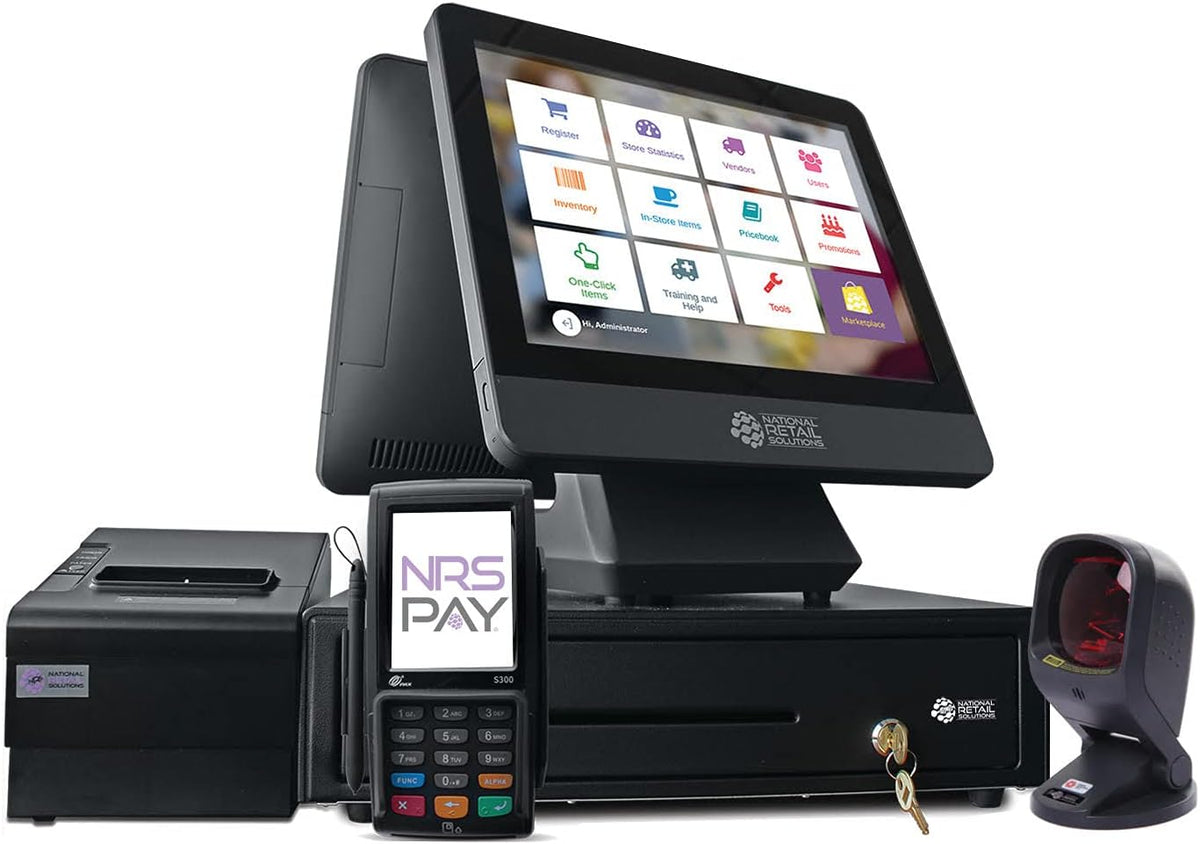 Cash Register with Touch Screen Monitor, Barcode Scanner, Cash Drawer and Receipt Printer S126