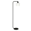 Black and White Floor Lamp with Milk Glass Shade U8071