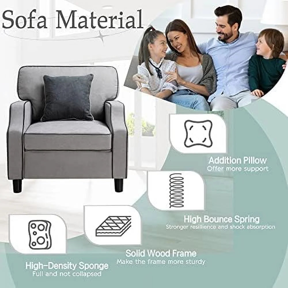 Light Gray Fabric Accent Armchair P83399