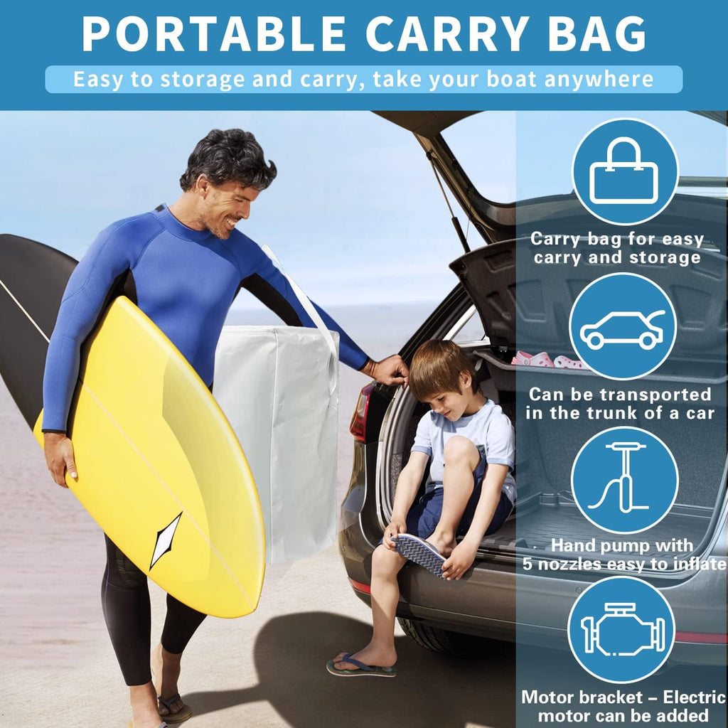 10 ft 4 Persons Inflatable Boat with Paddles Air Pump Carry Bag O7943